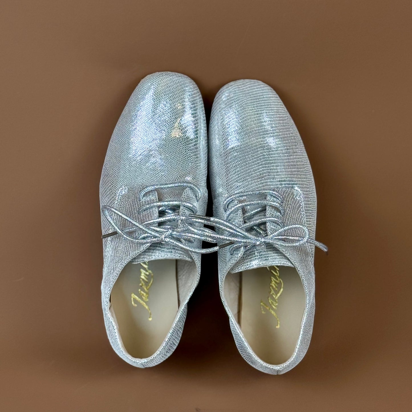 Silver leather Practice Argentine tango shoes- Jazmin tango shoes free shipping