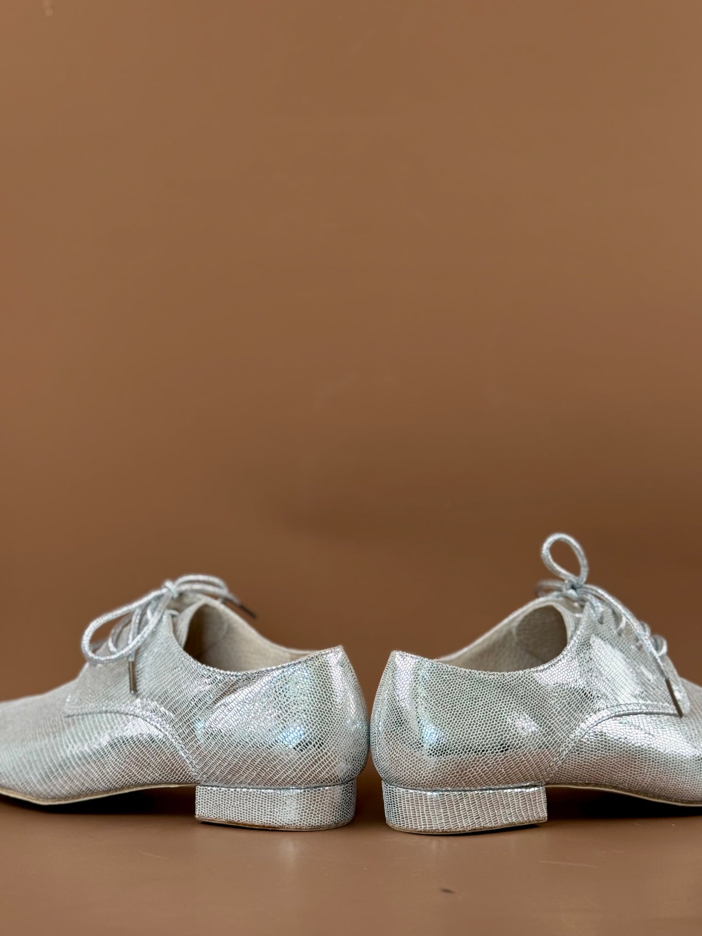 Silver leather Practice Argentine tango shoes- Jazmin tango shoes free shipping