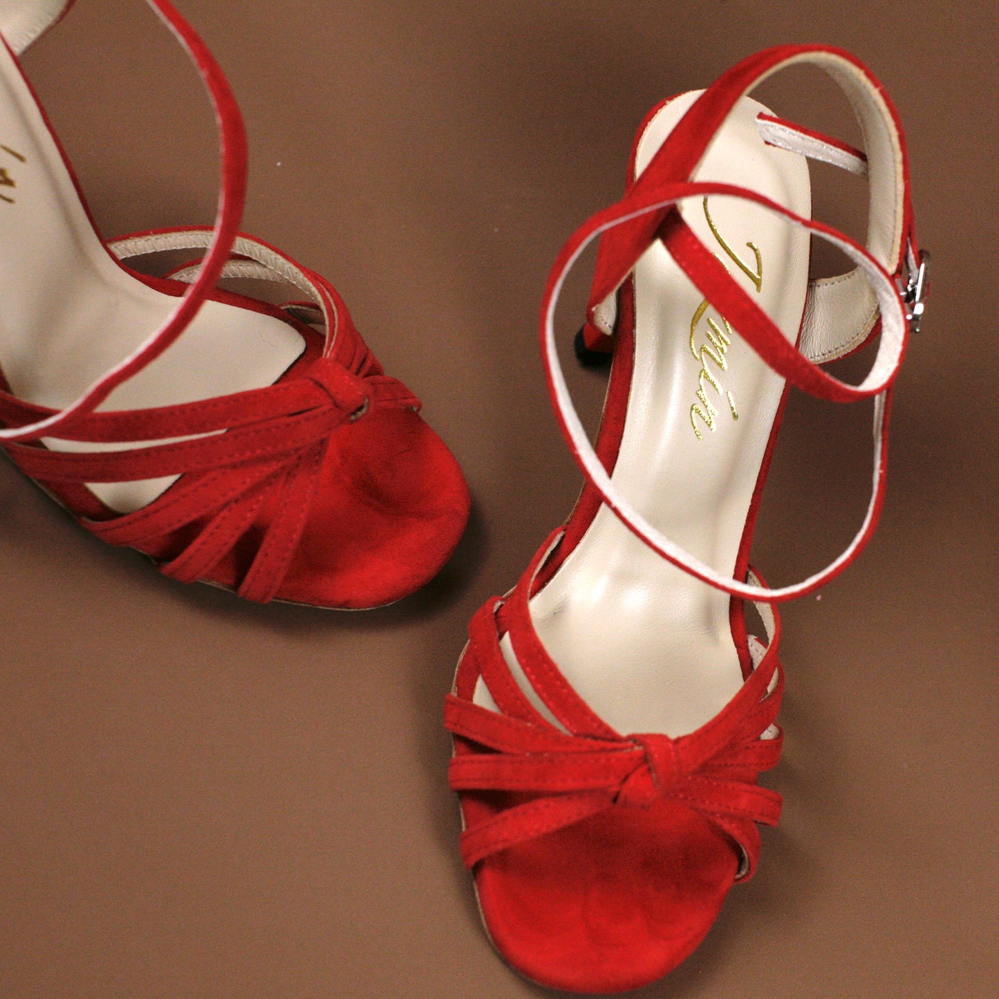 Red suede Argentine tango shoes - Jazmin tango