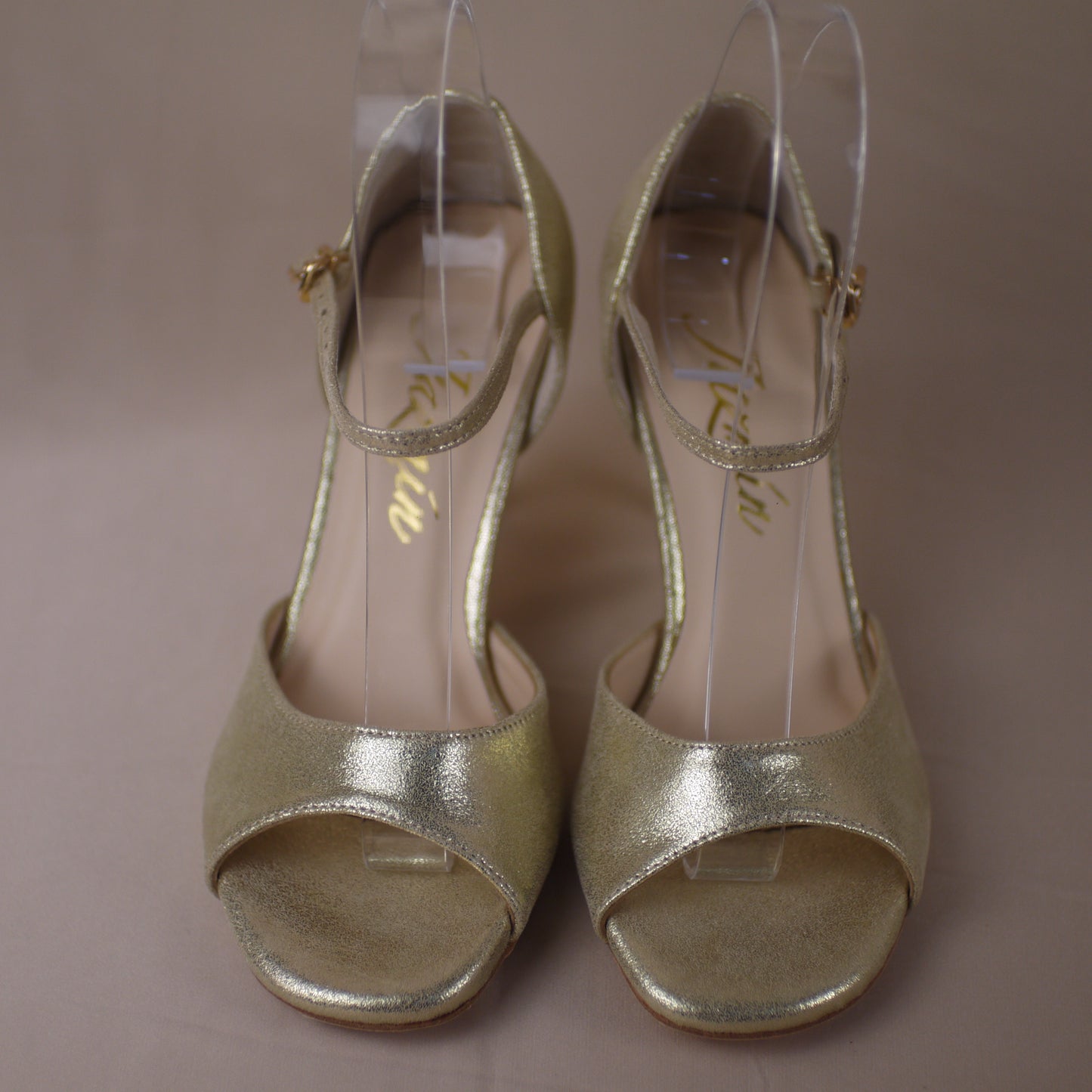 golden classic leather Argentine tango shoes- Jazmin Tango