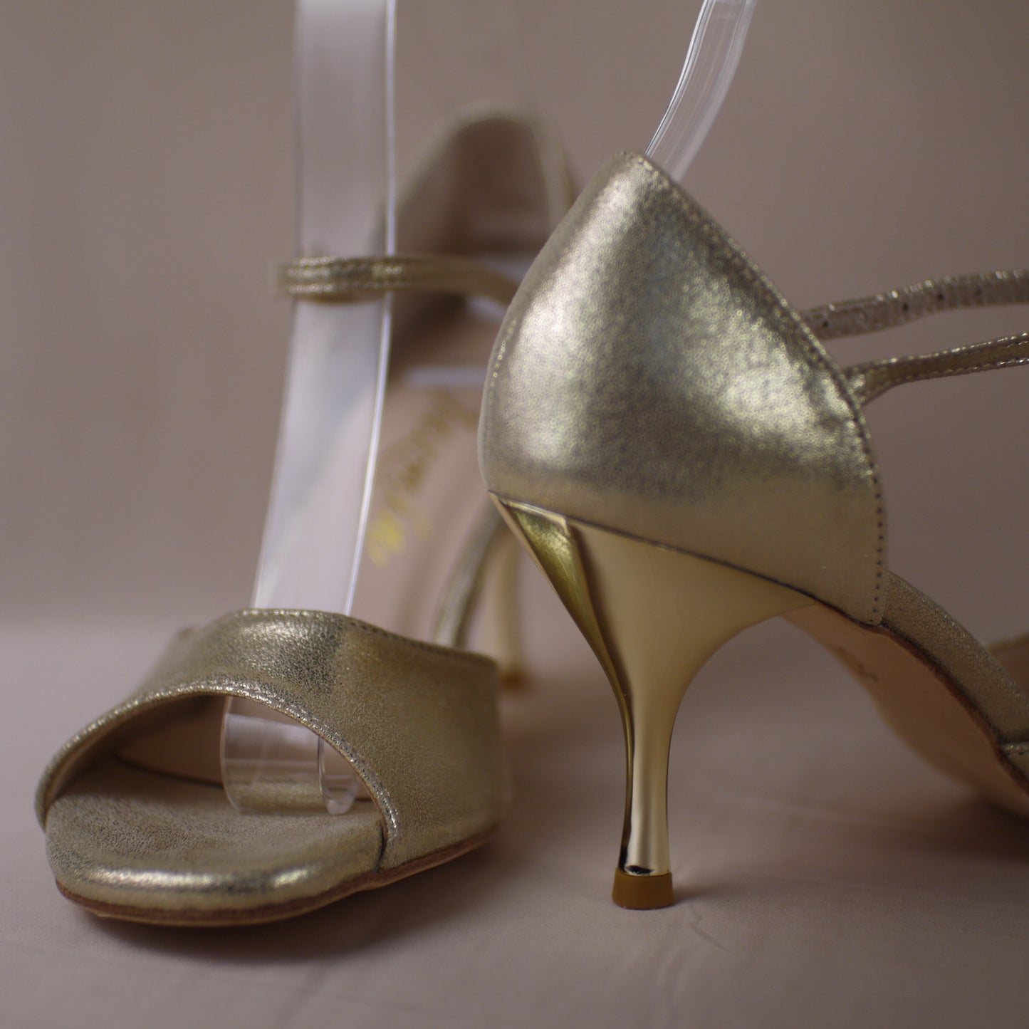 golden classic leather Argentine tango shoes- Jazmin Tango