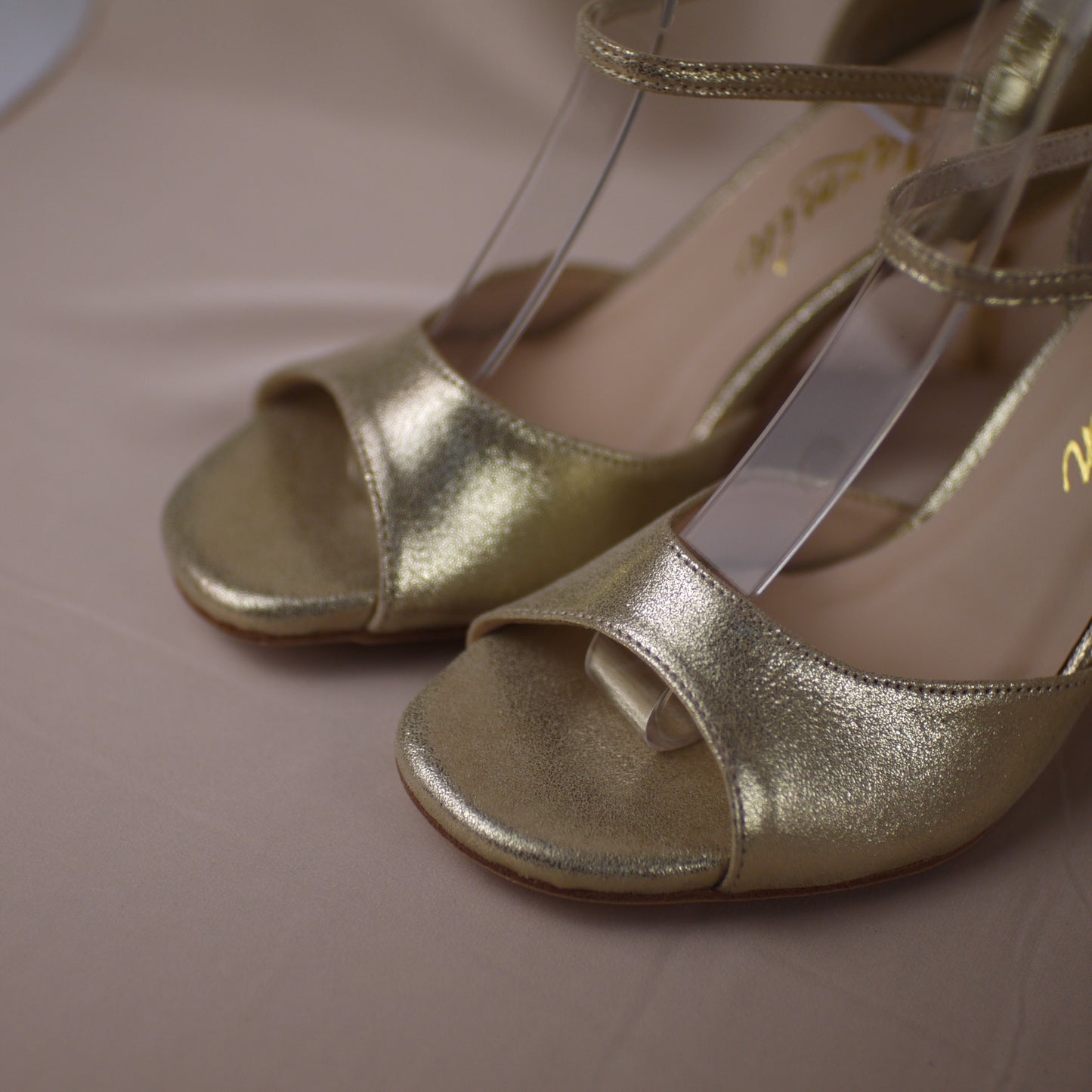 golden classic leather Argentine tango shoes- Jazmin Tango