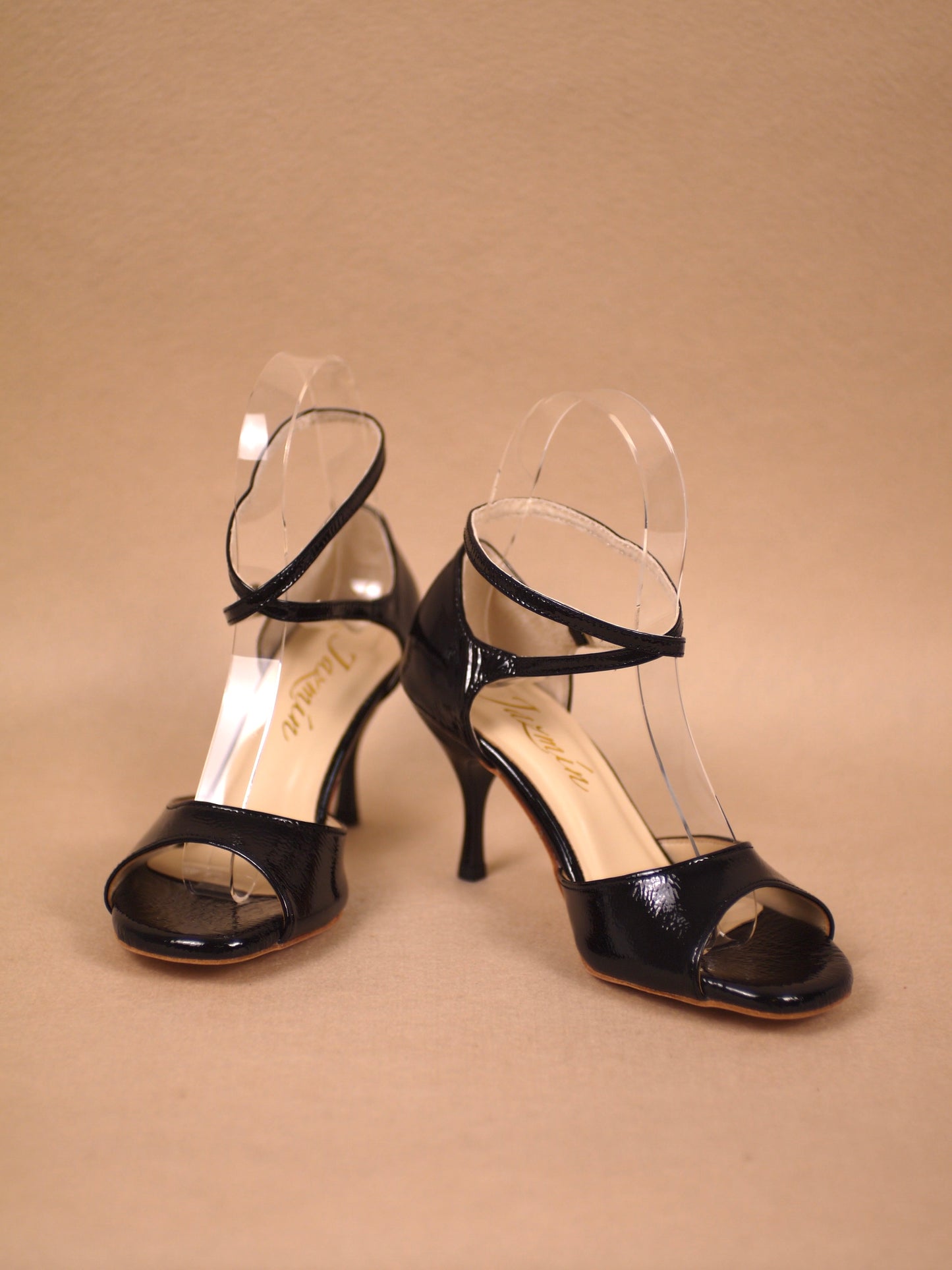 black leather with nice quality Argentine tango shoes - Jazmin tango FREE shipping