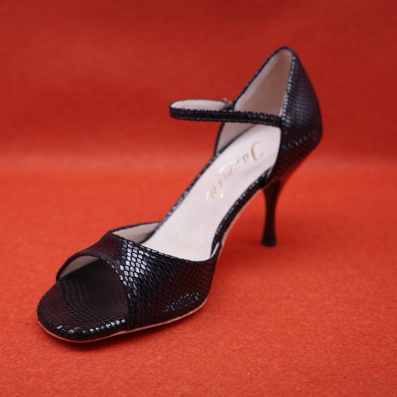 Black classic leather Argentine tango shoes- Jazmin Tango