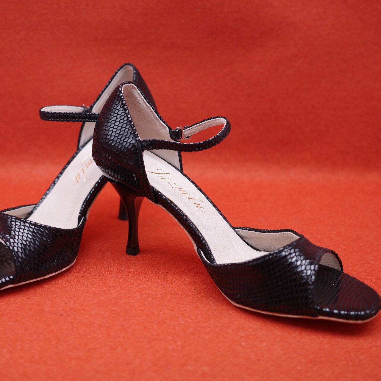 Black classic leather Argentine tango shoes- Jazmin Tango