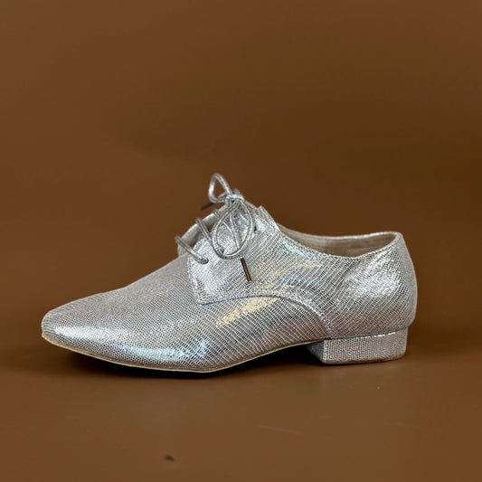 Silver leather Practice Argentine tango shoes- Jazmin tango shoes free shipping