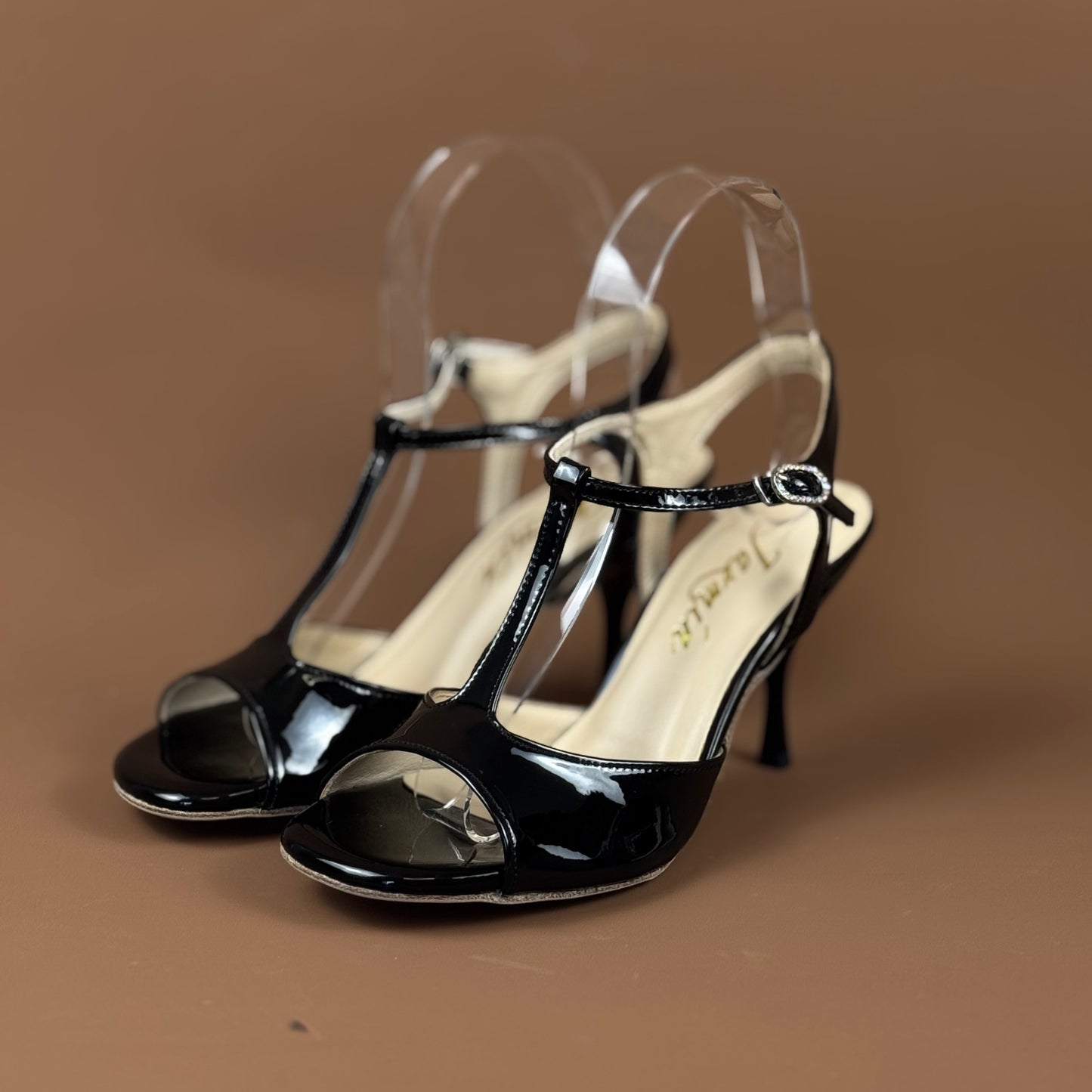 Black  Argentine tango shoes High heel Leather Sole - Jazmin tango Free shipping