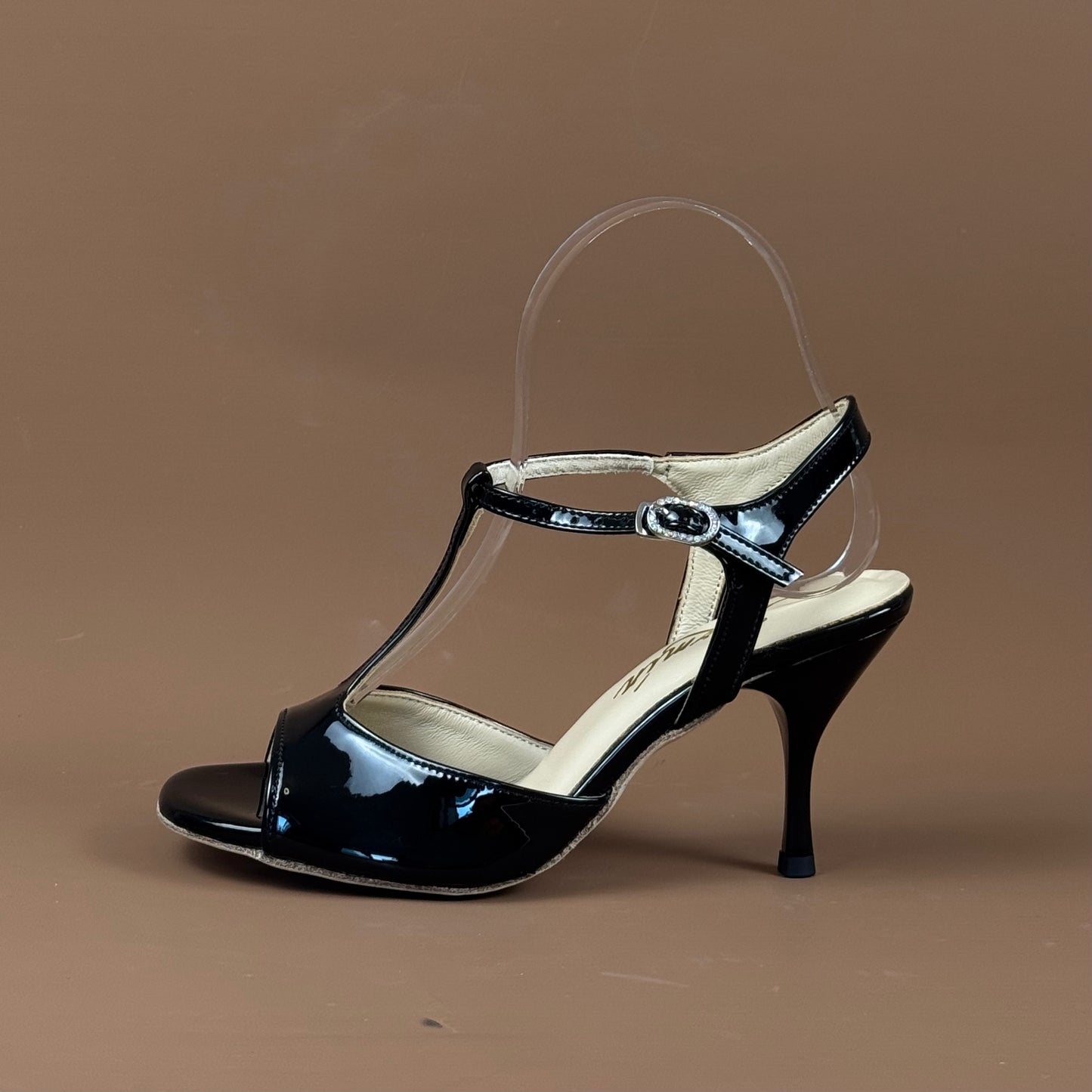 Black  Argentine tango shoes High heel Leather Sole - Jazmin tango Free shipping