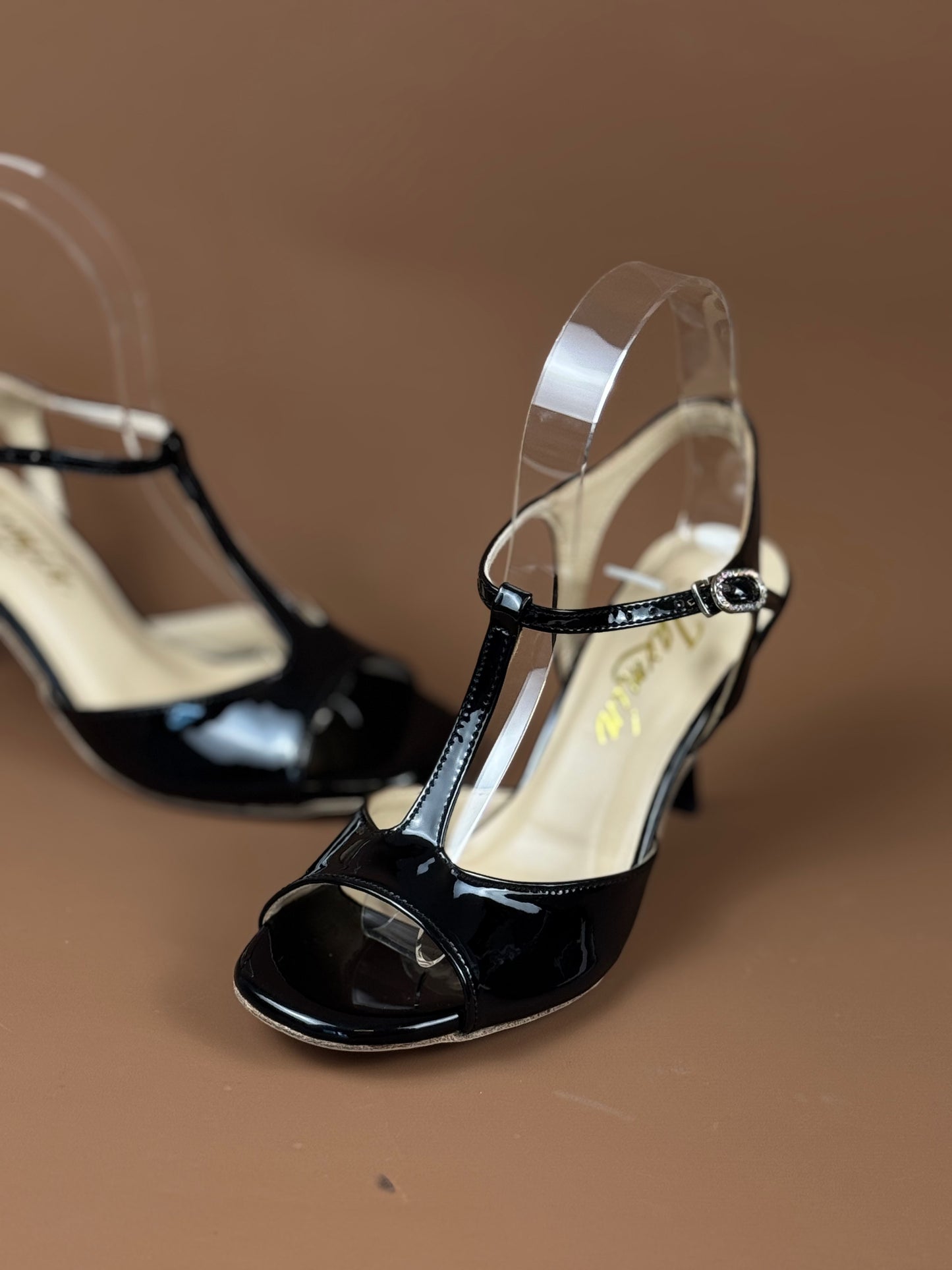 Black  Argentine tango shoes High heel Leather Sole - Jazmin tango Free shipping