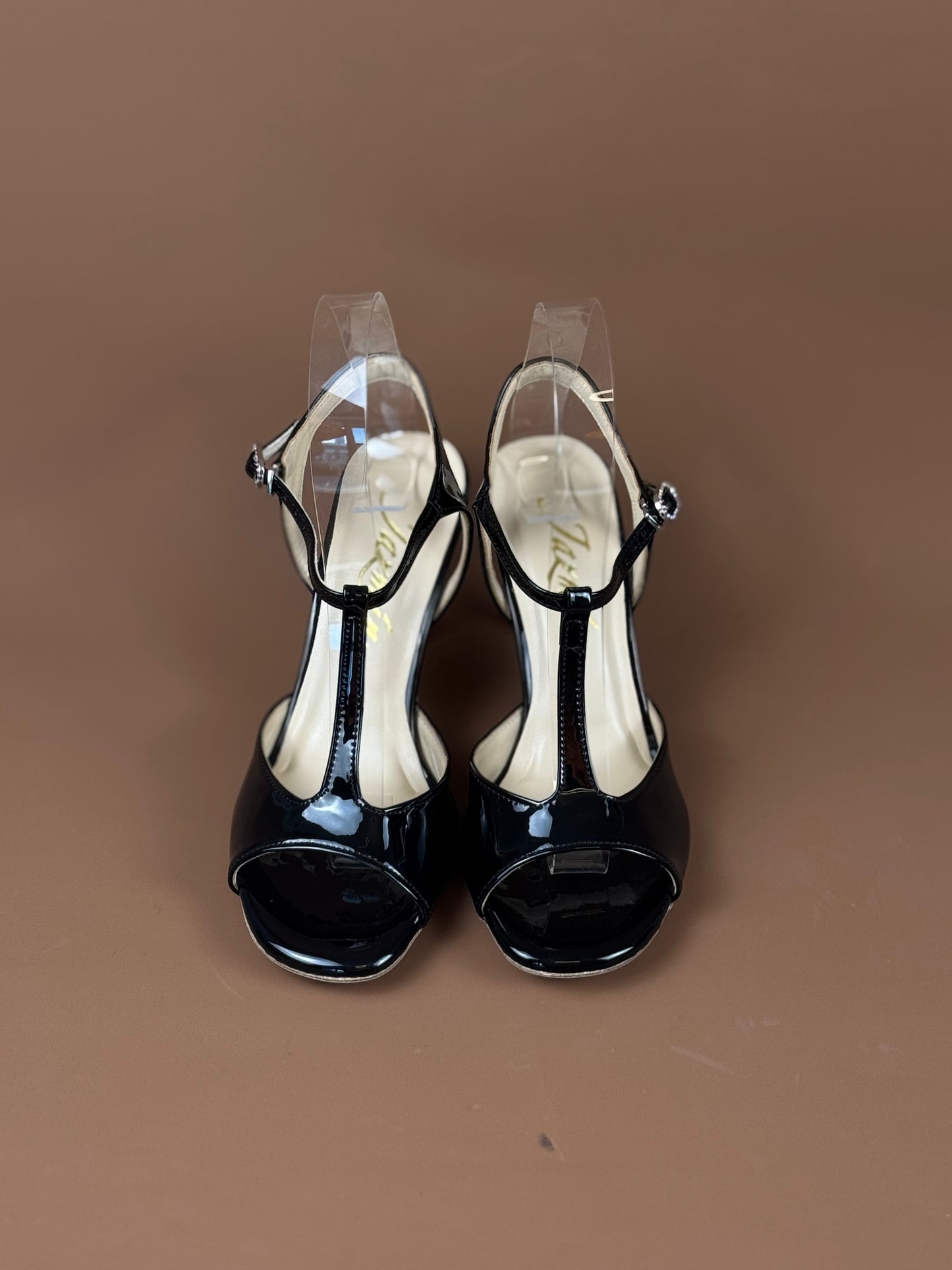 Black  Argentine tango shoes High heel Leather Sole - Jazmin tango Free shipping