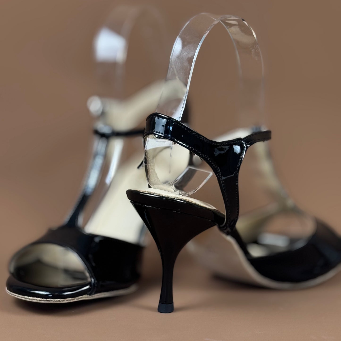 Black  Argentine tango shoes High heel Leather Sole - Jazmin tango Free shipping