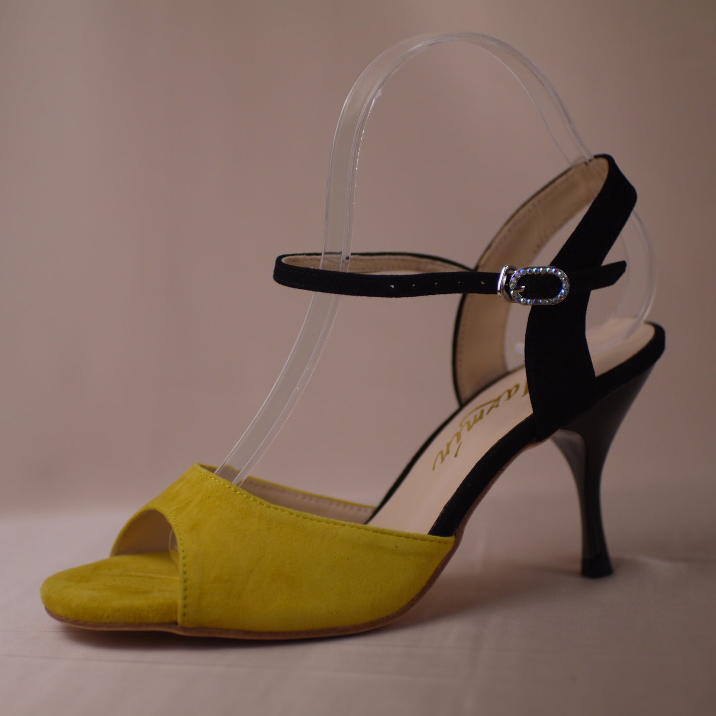 Yellow Black suede Argentine tango shoes- Jazmin Tango