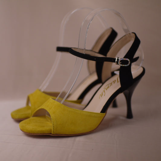 Yellow Black suede Argentine tango shoes- Jazmin Tango