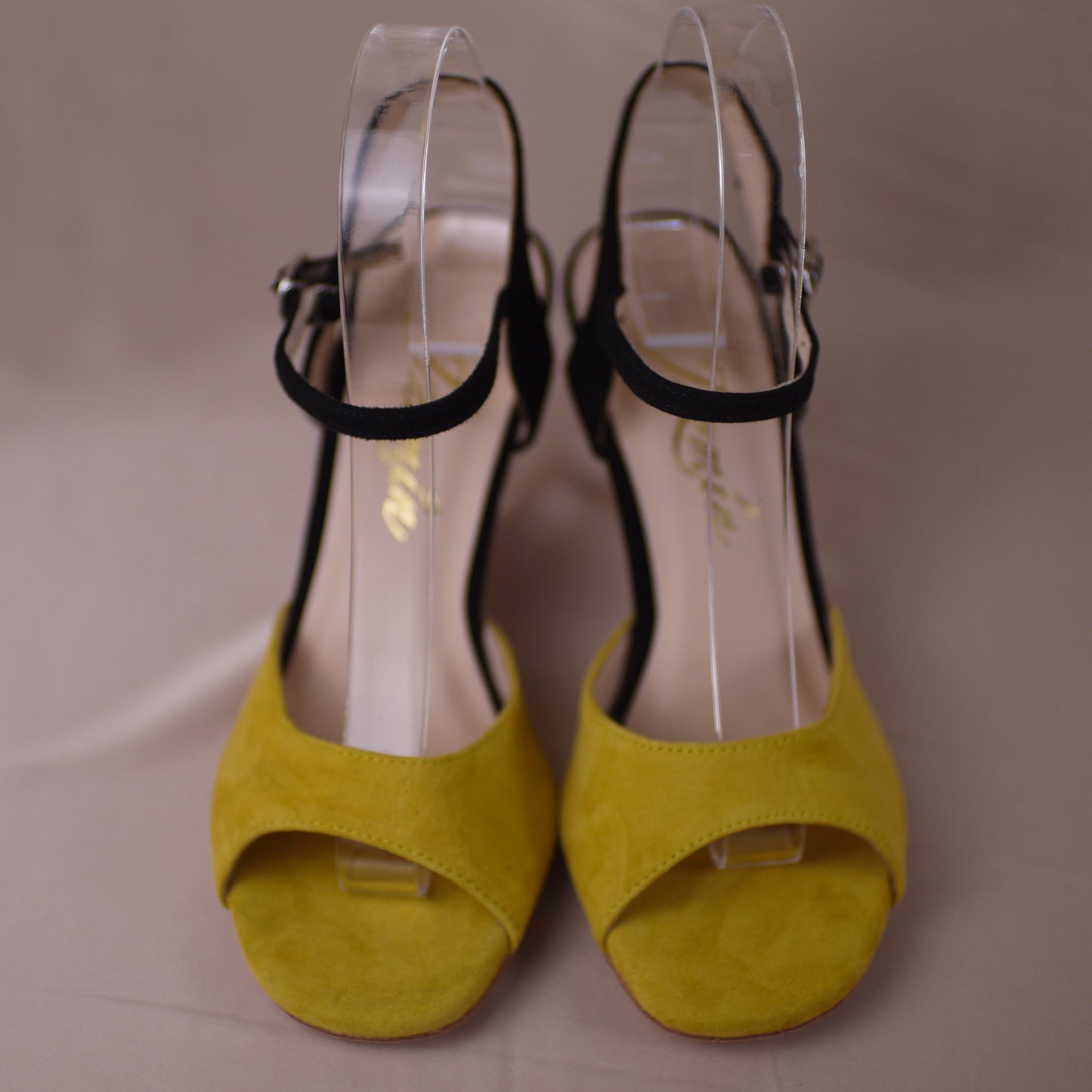 Yellow Black suede Argentine tango shoes- Jazmin Tango