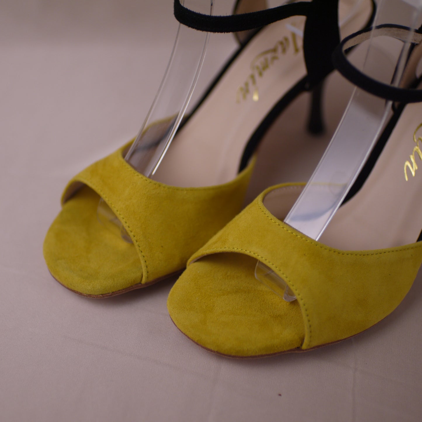 Yellow Black suede Argentine tango shoes- Jazmin Tango