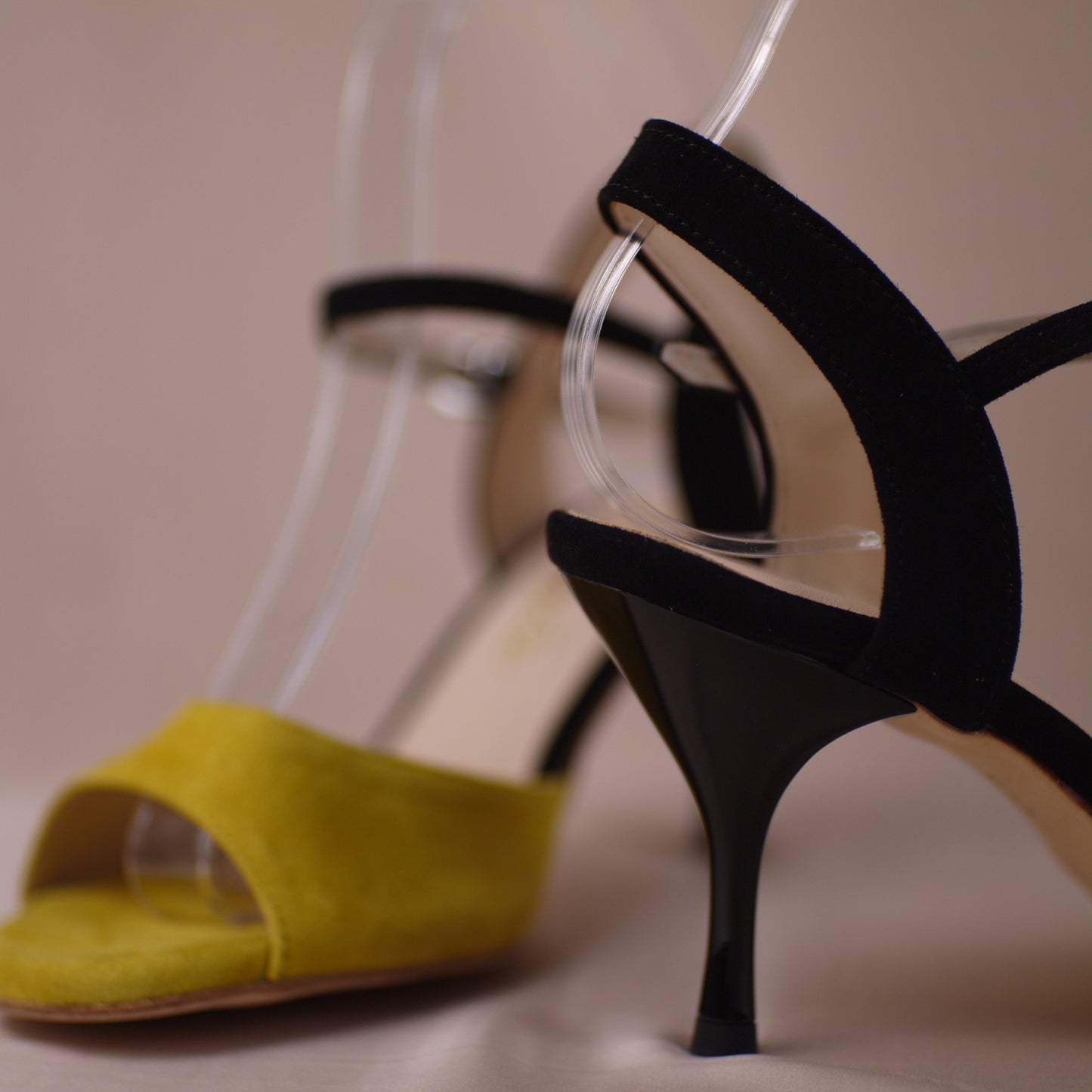 Yellow Black suede Argentine tango shoes- Jazmin Tango