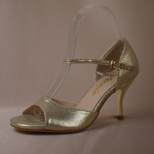 golden classic leather Argentine tango shoes- Jazmin Tango