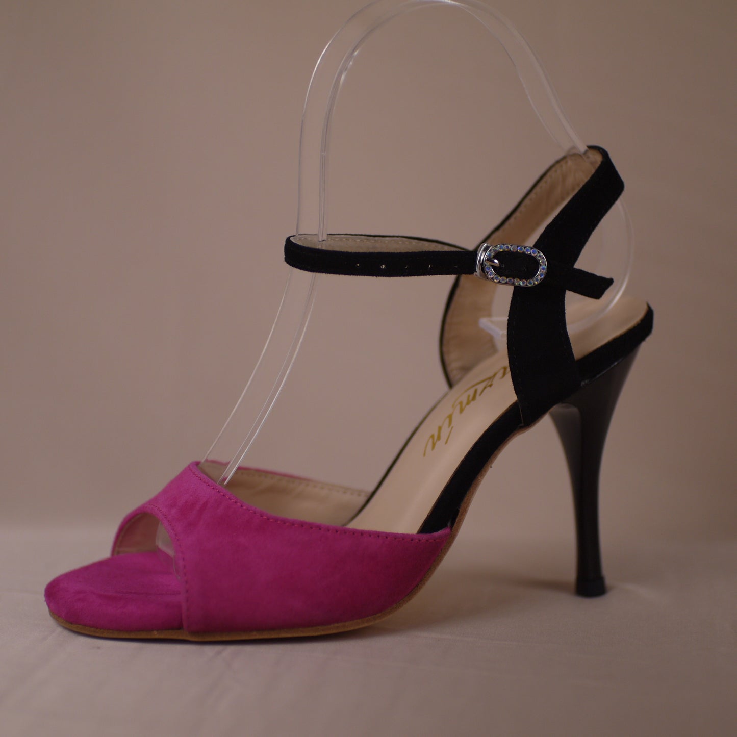 pink Black suede Argentine tango shoes- Jazmin Tango