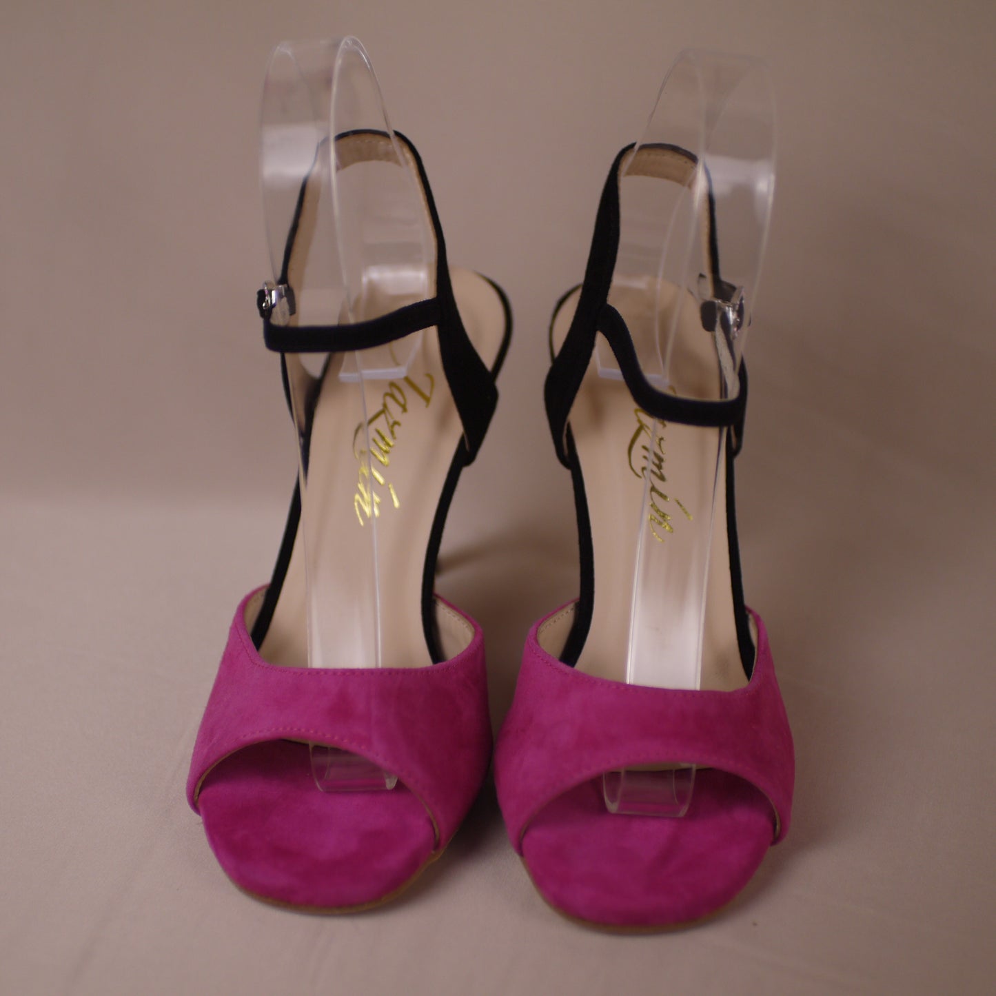 pink Black suede Argentine tango shoes- Jazmin Tango