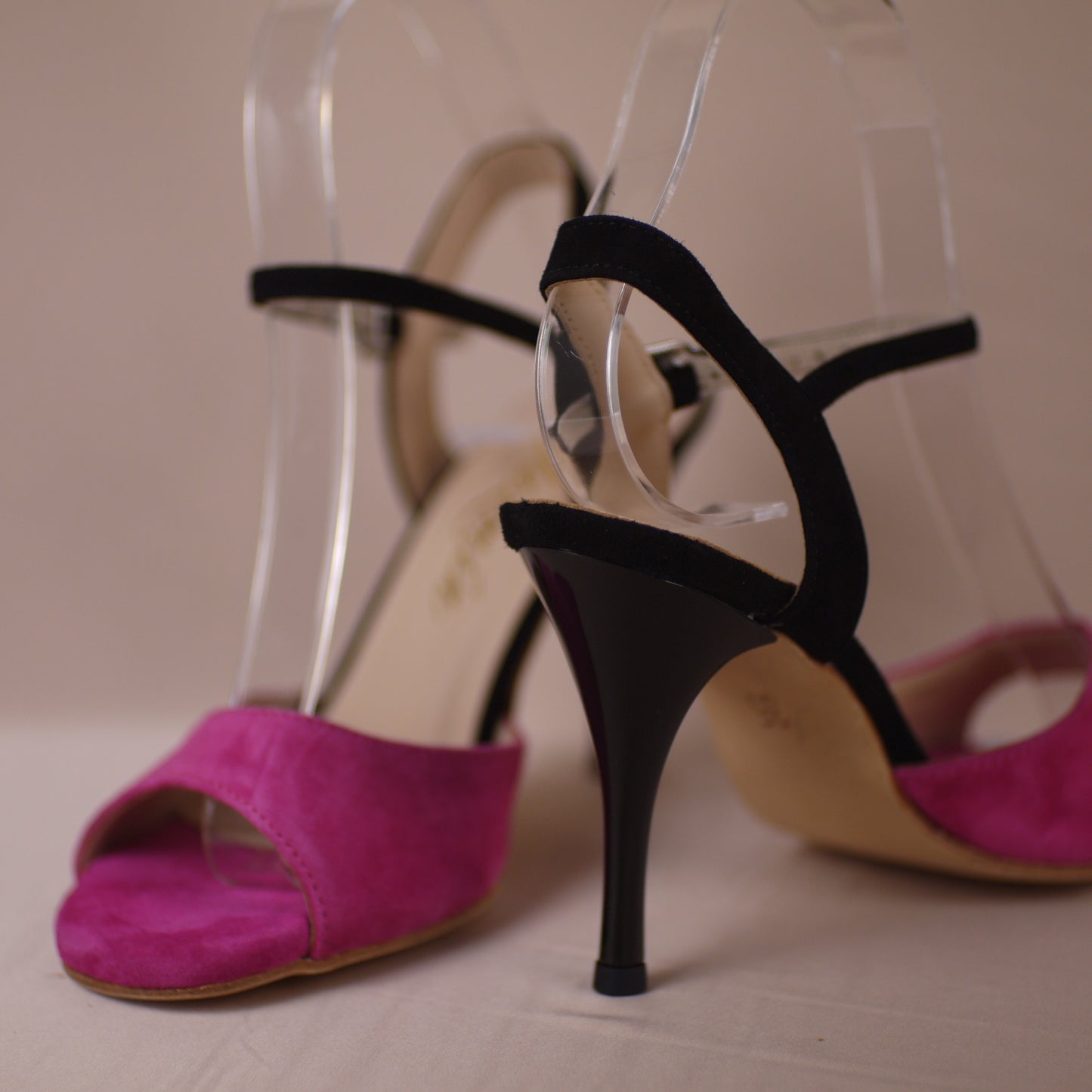 pink Black suede Argentine tango shoes- Jazmin Tango