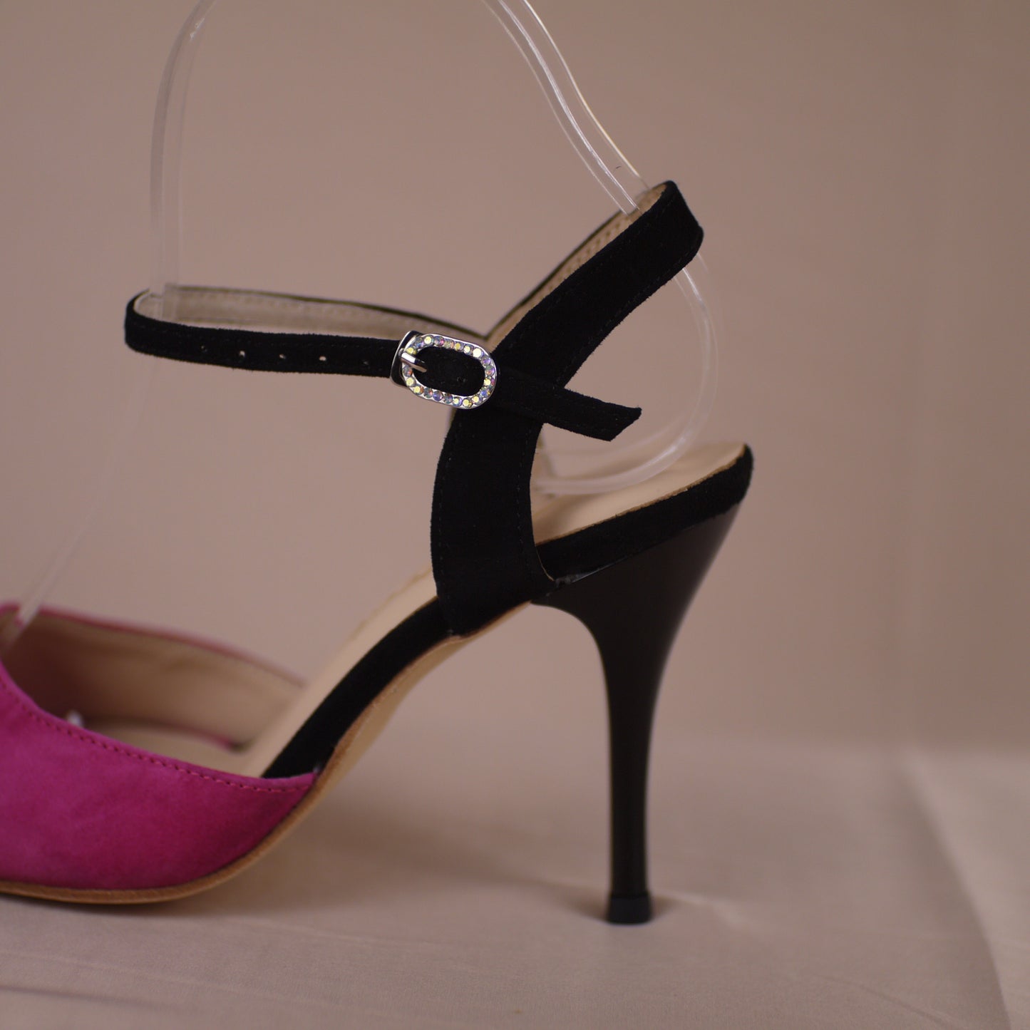 pink Black suede Argentine tango shoes- Jazmin Tango