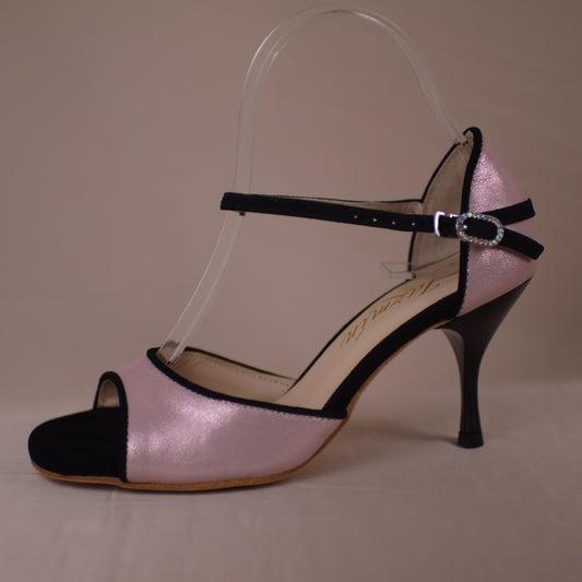 pink & black classic leather Argentine tango shoes- Jazmin Tango