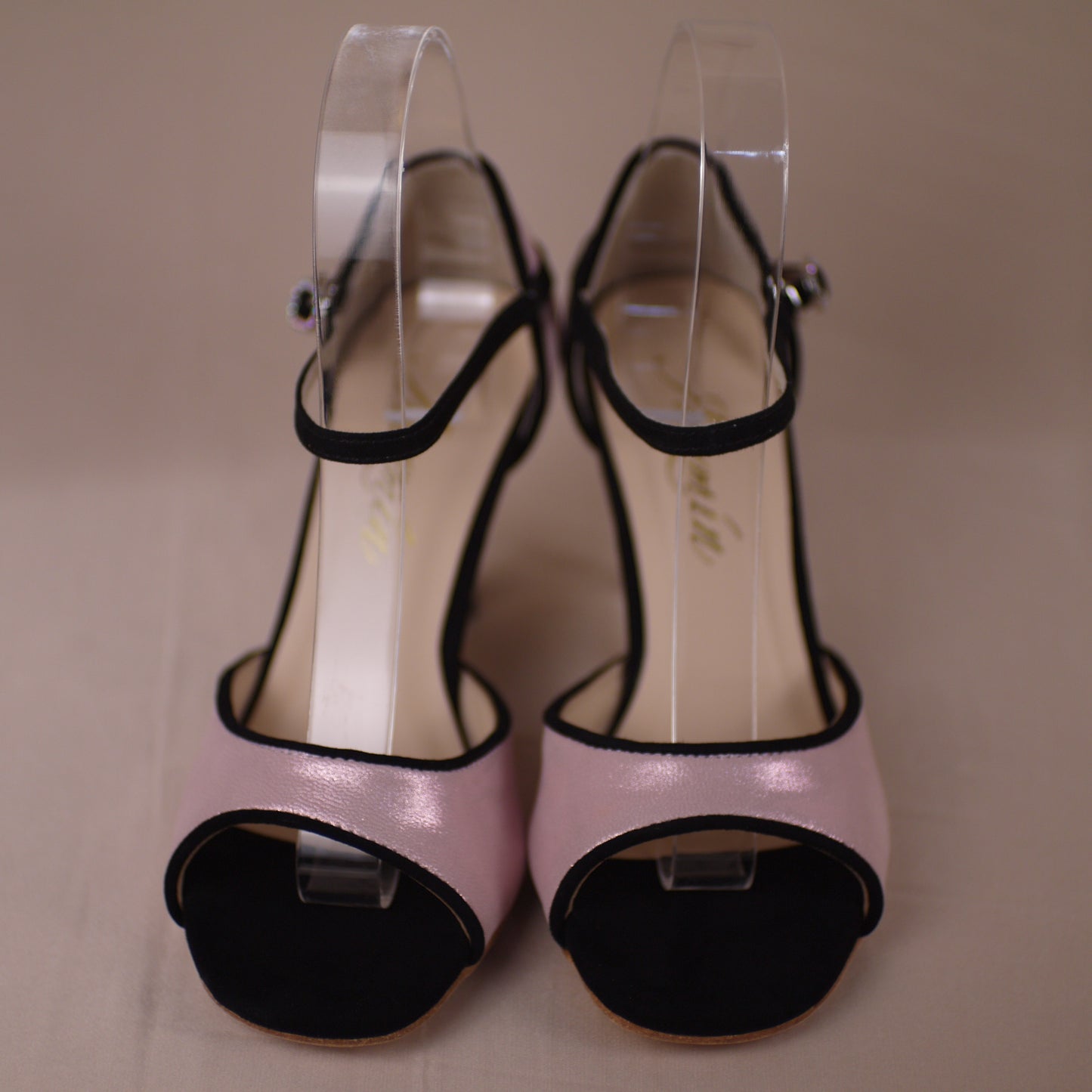 pink & black classic leather Argentine tango shoes- Jazmin Tango