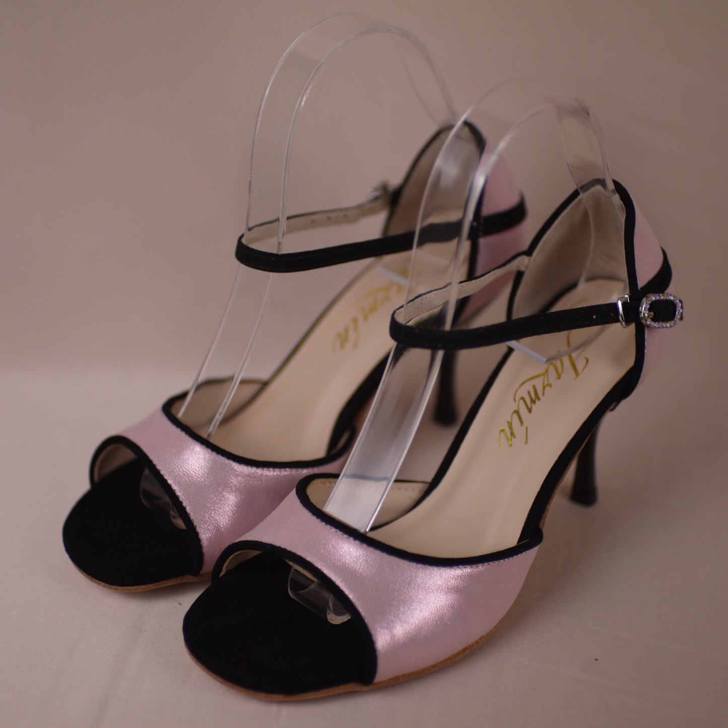 pink & black classic leather Argentine tango shoes- Jazmin Tango