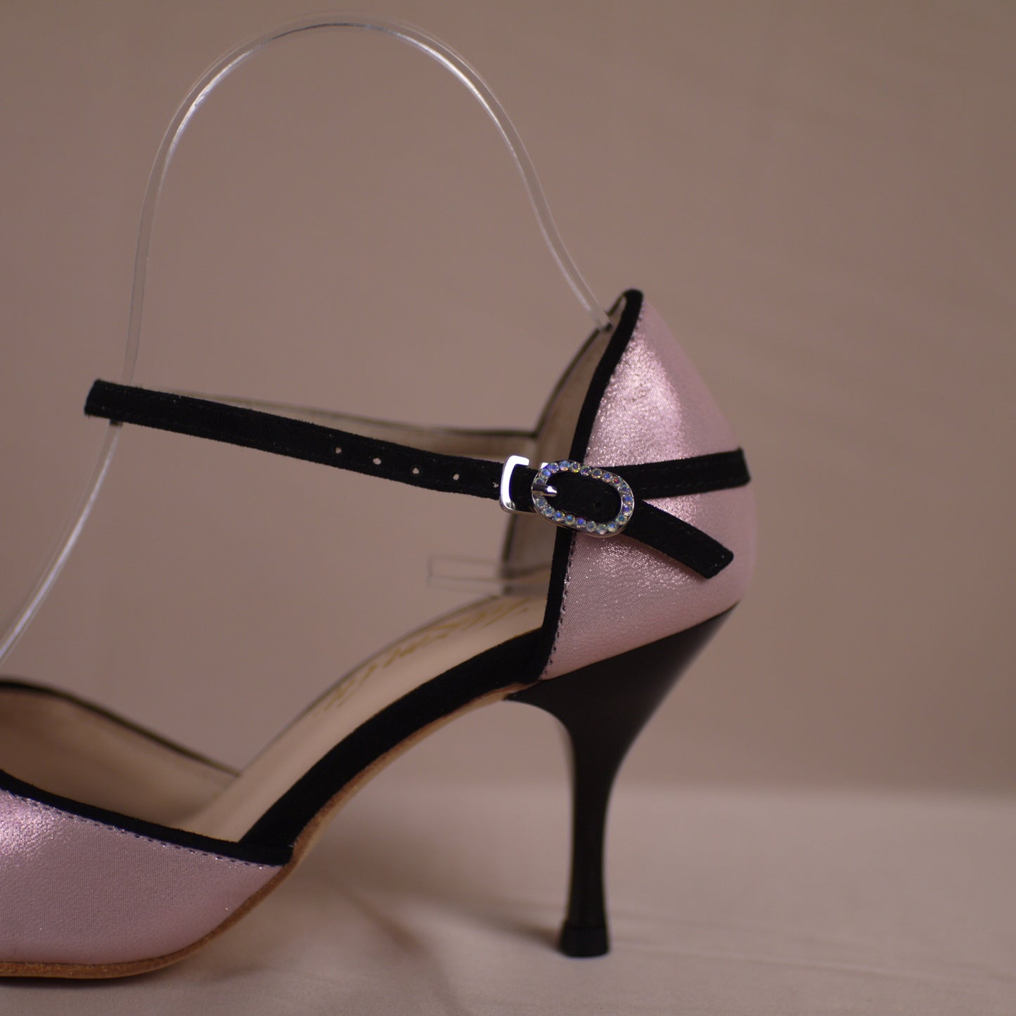 pink & black classic leather Argentine tango shoes- Jazmin Tango