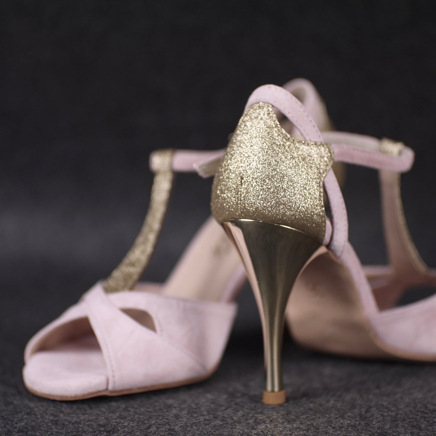 Pink golden suede Argentine Tango dance Shoes Comfortable Leather sole-jazmin tango