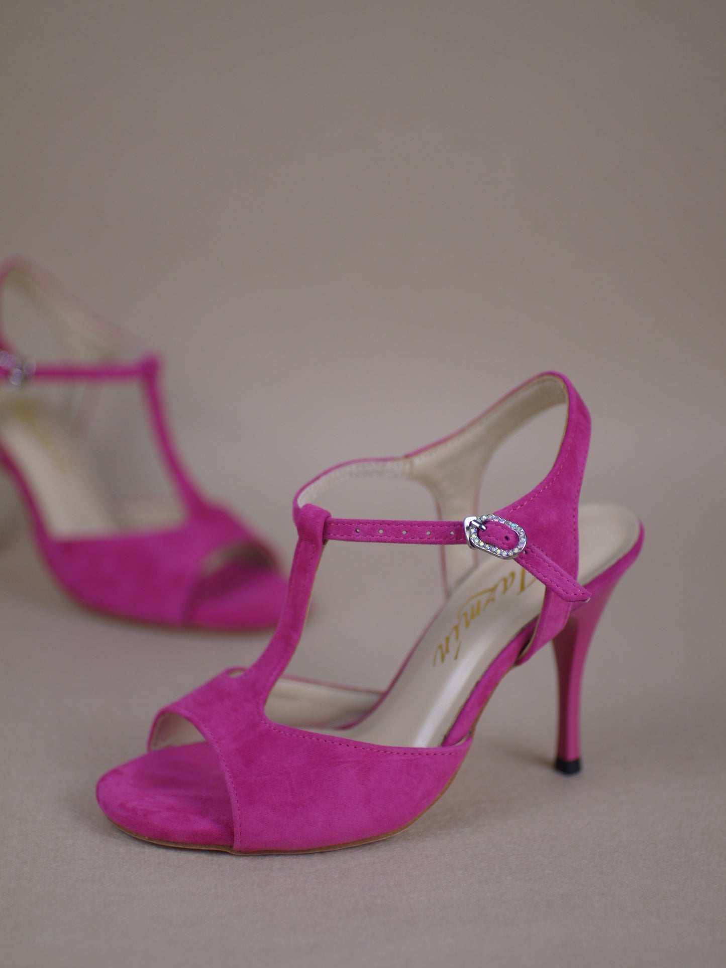 Rose pink suede Argentine tango shoes- Jazmin Tango free shipping