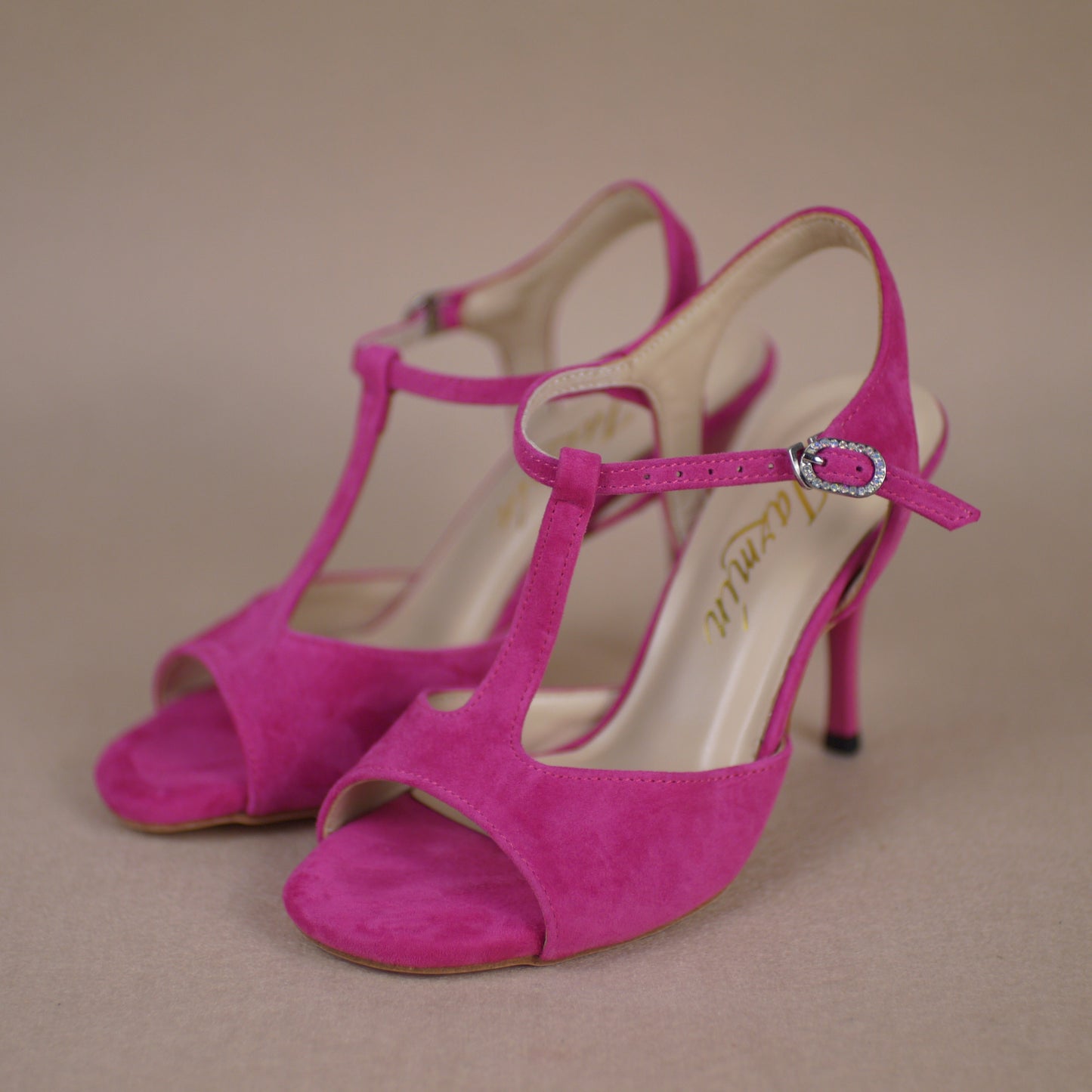 Rose pink suede Argentine tango shoes- Jazmin Tango free shipping