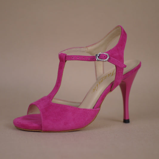 Rose pink suede Argentine tango shoes- Jazmin Tango free shipping