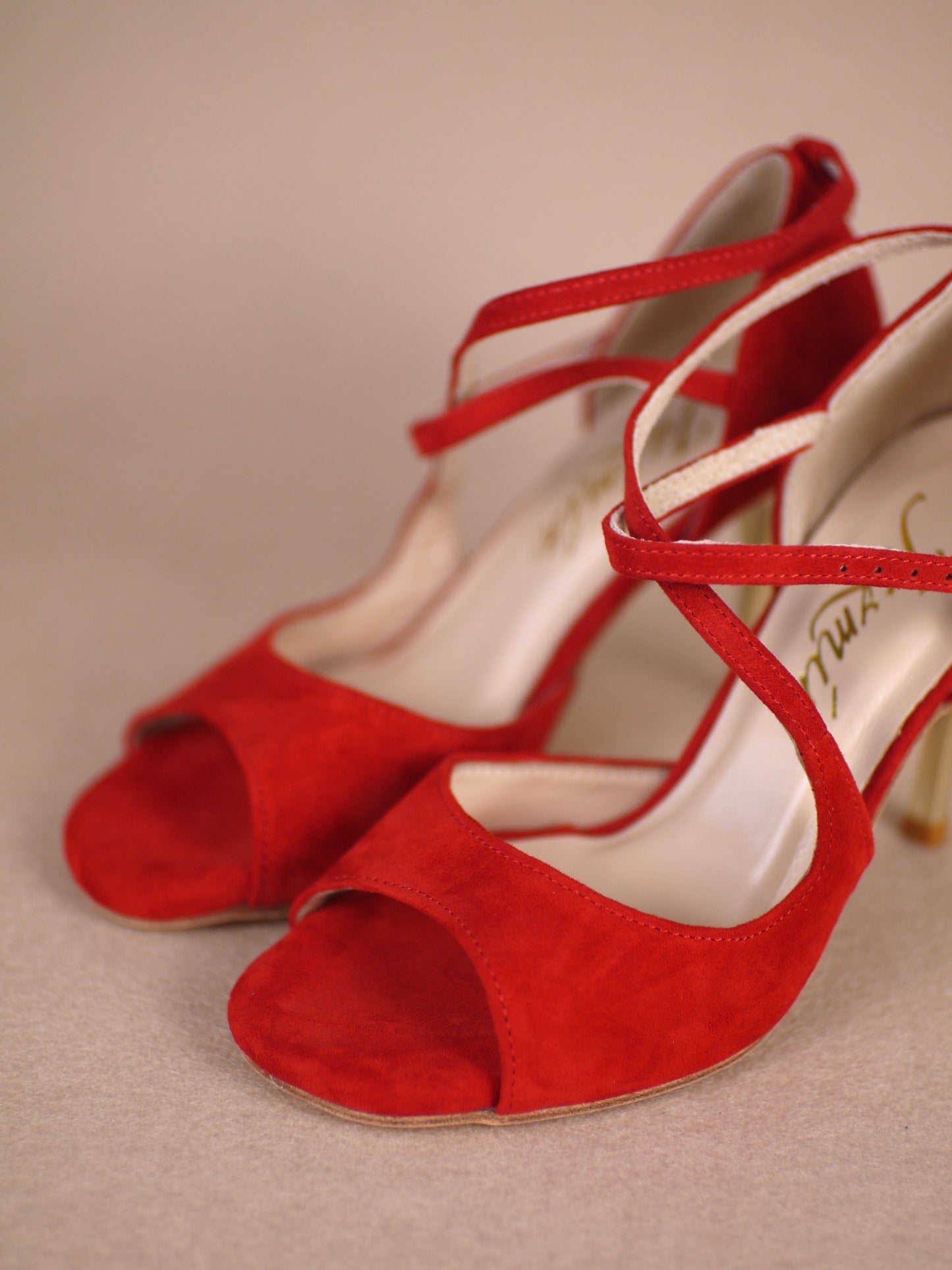 Red suede Argentine tango shoes free shipping professional dance shoes- Jazmin tango shoes