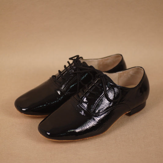 Men black leather Argentine tango shoes- Jazmin tango shoes free shipping