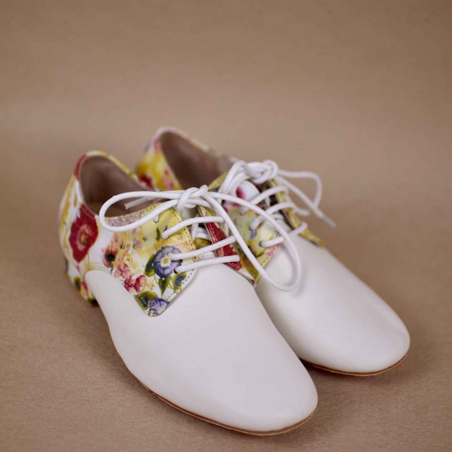 white leather Practice Argentine tango shoes- Jazmin tango shoes free shipping